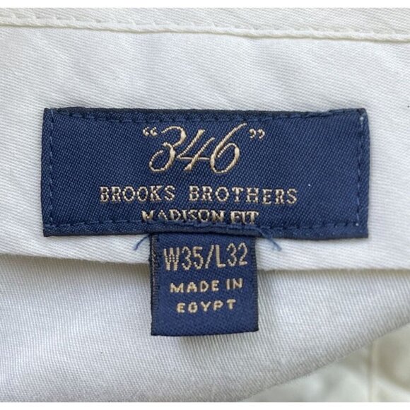 Brooks Brothers 346 Mens Dress Pants 35x32 Wool Madison Fit Pleated Brown - Picture 7 of 9